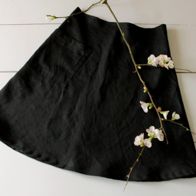 Eco friendly linen Linen A-line skirt Knee length skirt