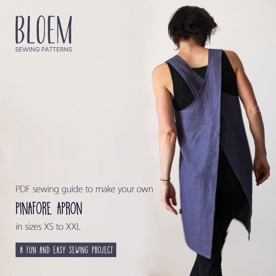 PDF Sewing Pattern Pinafore, No-tie Apron Guide, Instant Download A4/US ...