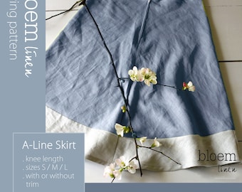 Digital Sewing Pattern A-line Skirt: Instant PDF Download Guide Casual Skirt