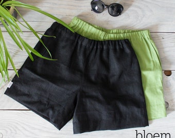 Basic Linen Shorts for Women, Beachwear Essentials, Sleepwear Bottoms, Relaxed Fit, Summer Ready