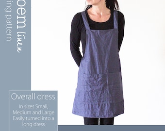 Digital Overall Dress Sewing Pattern: PDF Guide for Jumper Dress