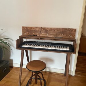 Mid Century Modern Piano Keyboard Stand, Kids Piano Stand, Piano Keyboard Table image 2