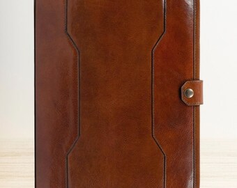 Leather Portfolio Personalized, A4 Document Holder, Mens Organizer 8.5x11 inch, Letter Size Organizer