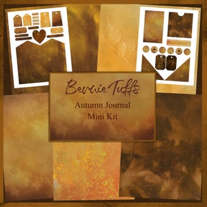 Bernie Tuffs - Autumn Journal Mini Kit, printables, embellishments, journal pages, digiscrapping, tags, digital downloads, scrapbooking