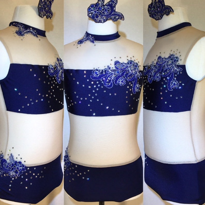 Navy Blue Contemporary Leotard Adult XS// Etsy