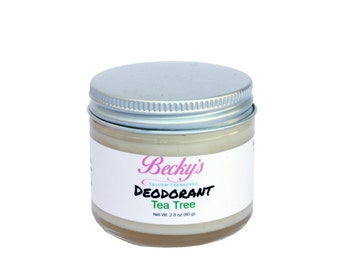 Desodorante orgánico con sebo de animales alimentados con pasto - Desodorante de árbol de té - Sebo orgánico - 2.5 oz