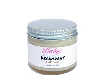 ORGANIC Deodorant with Grass Fed Tallow -- Patchouli Deodorant -- Organic Tallow -- 2.5oz