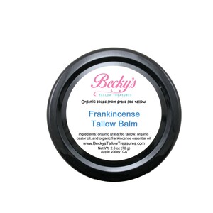 Biologische 100% Gras Gevoede Tallow Balsem - Wierook - Anti-Aging - Toning - Hydraterende Crème - Hydraterende Crème - 3 fl oz pot & 7 fl oz pot
