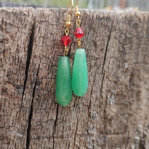Howl&#39;s Moving Castle Inspired Green Aventurine Earrings