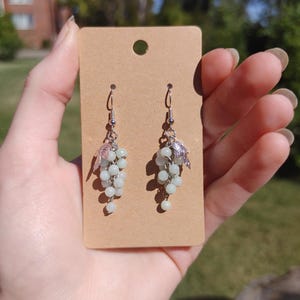 Jadeite Myanmar Jade Grape Cluster Earrings
