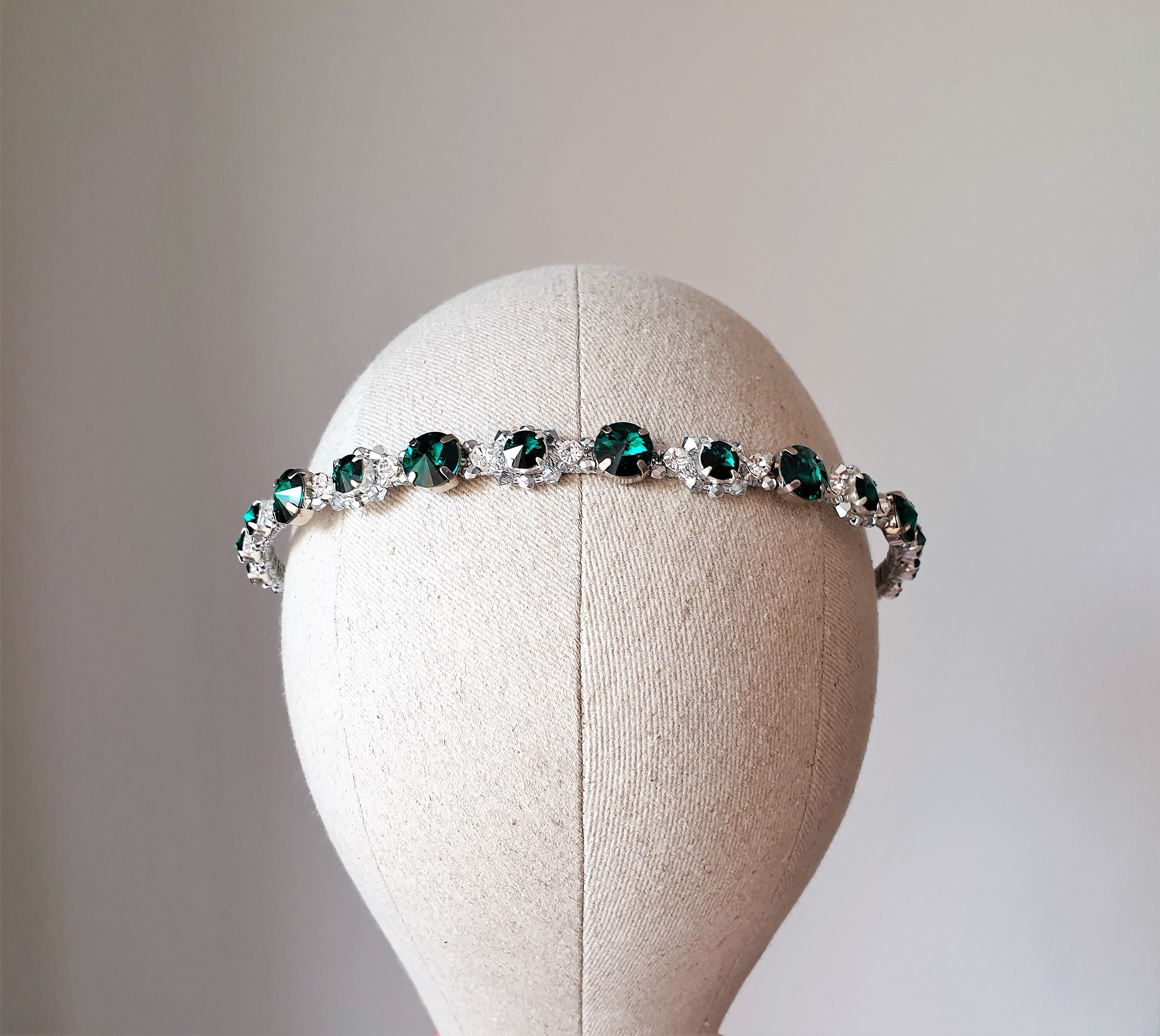Emerald headband Wedding crown Crystal tiara Wedding crystal | Etsy