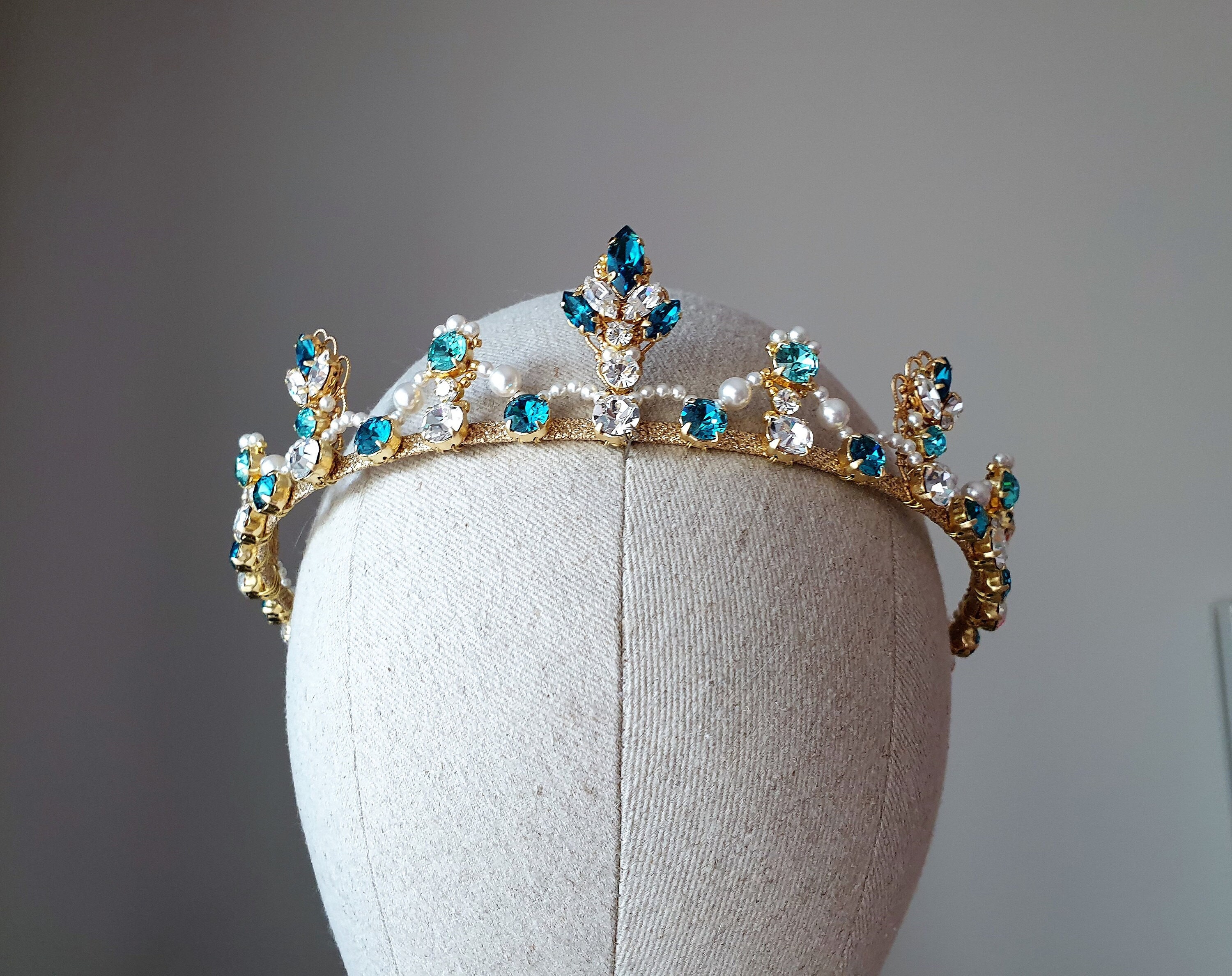 Splendida corona nuziale in cristallo, diademi e corone reali del re AB della regina reale, gioielli per copricapo da sposa, diadema nuziale, ballo di fine anno  36