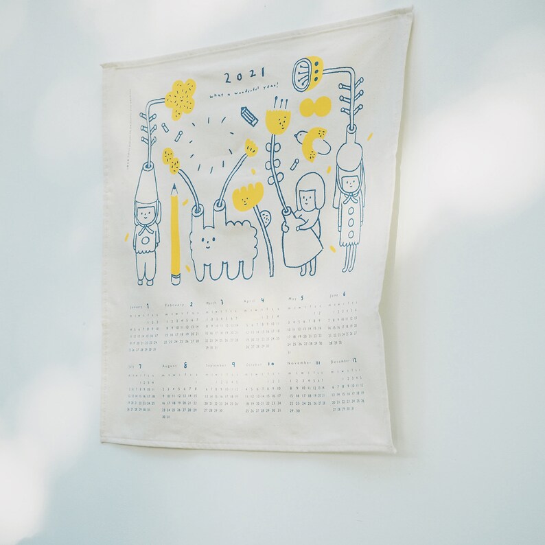 2021 Cloth Calendar Tea Towel Etsy
