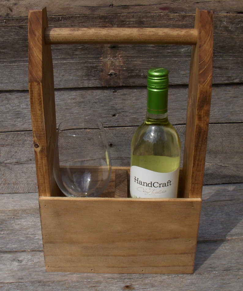 Rustic Wine Tote, Wooden Wine Carrier Caddy Etsy