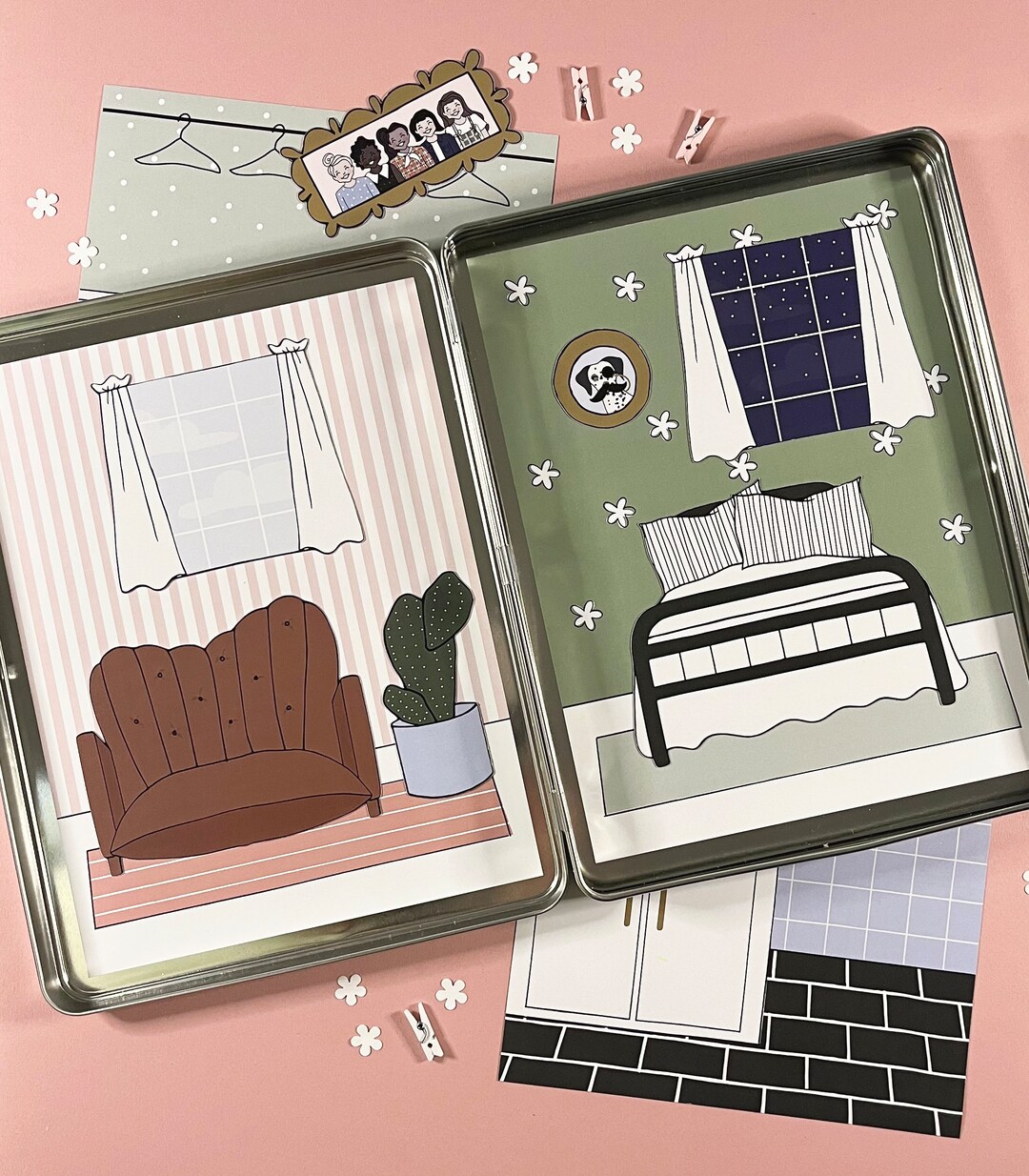 Dollhouse Box | Magnetic Paper Dollhouse, Metal Tin Dollhouse, Magnetic ...