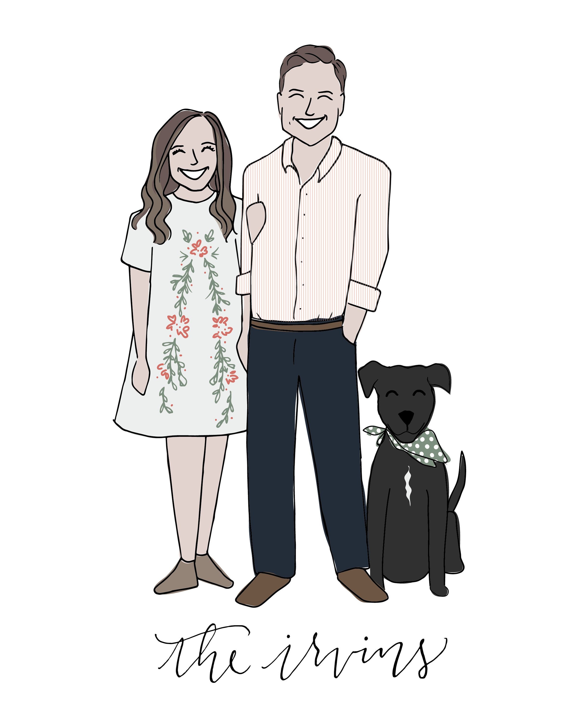 Illustrated Family Portrait, Cartooning, Family Portrait Illustration…