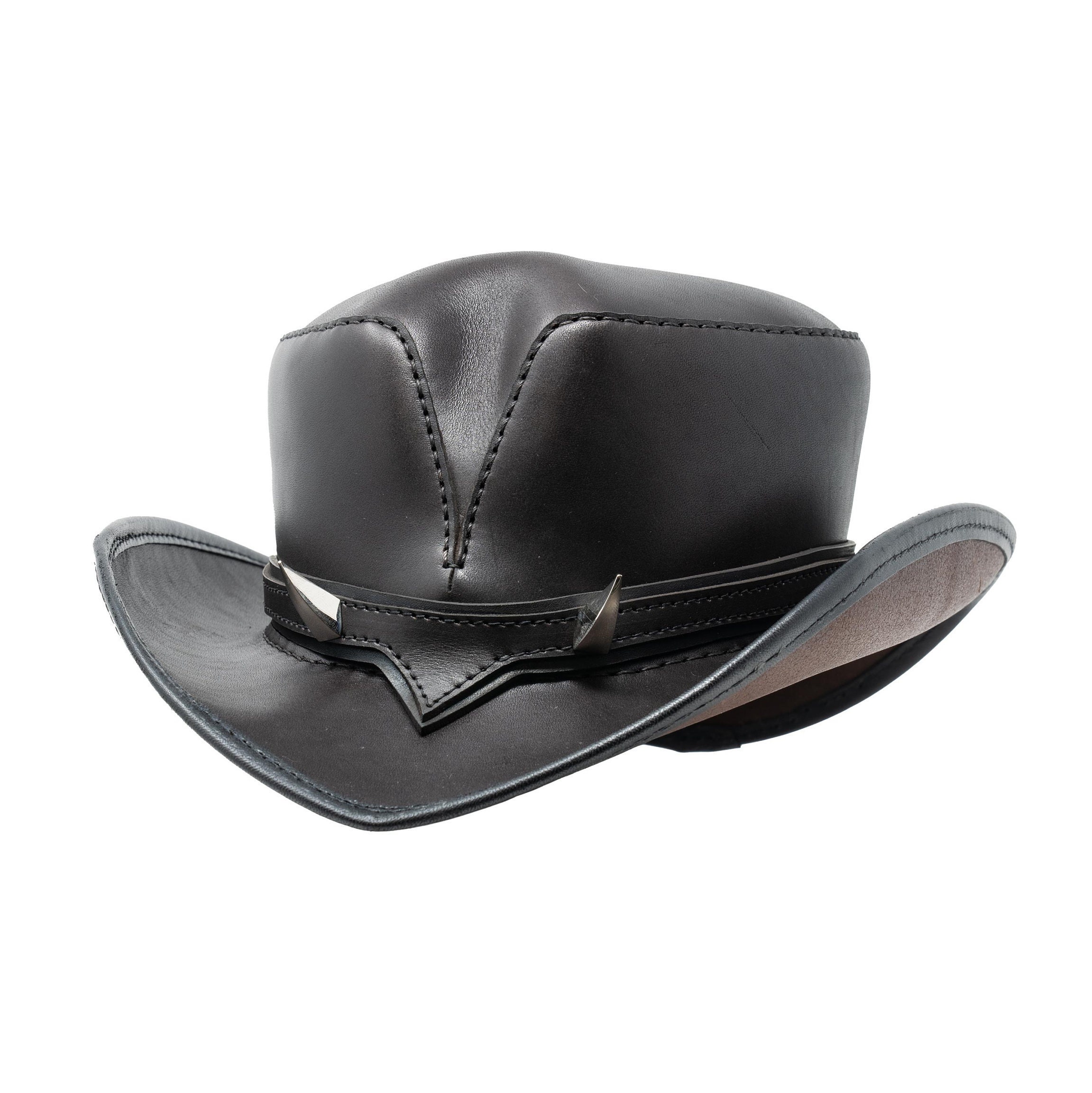 Brown Leather Hat - 