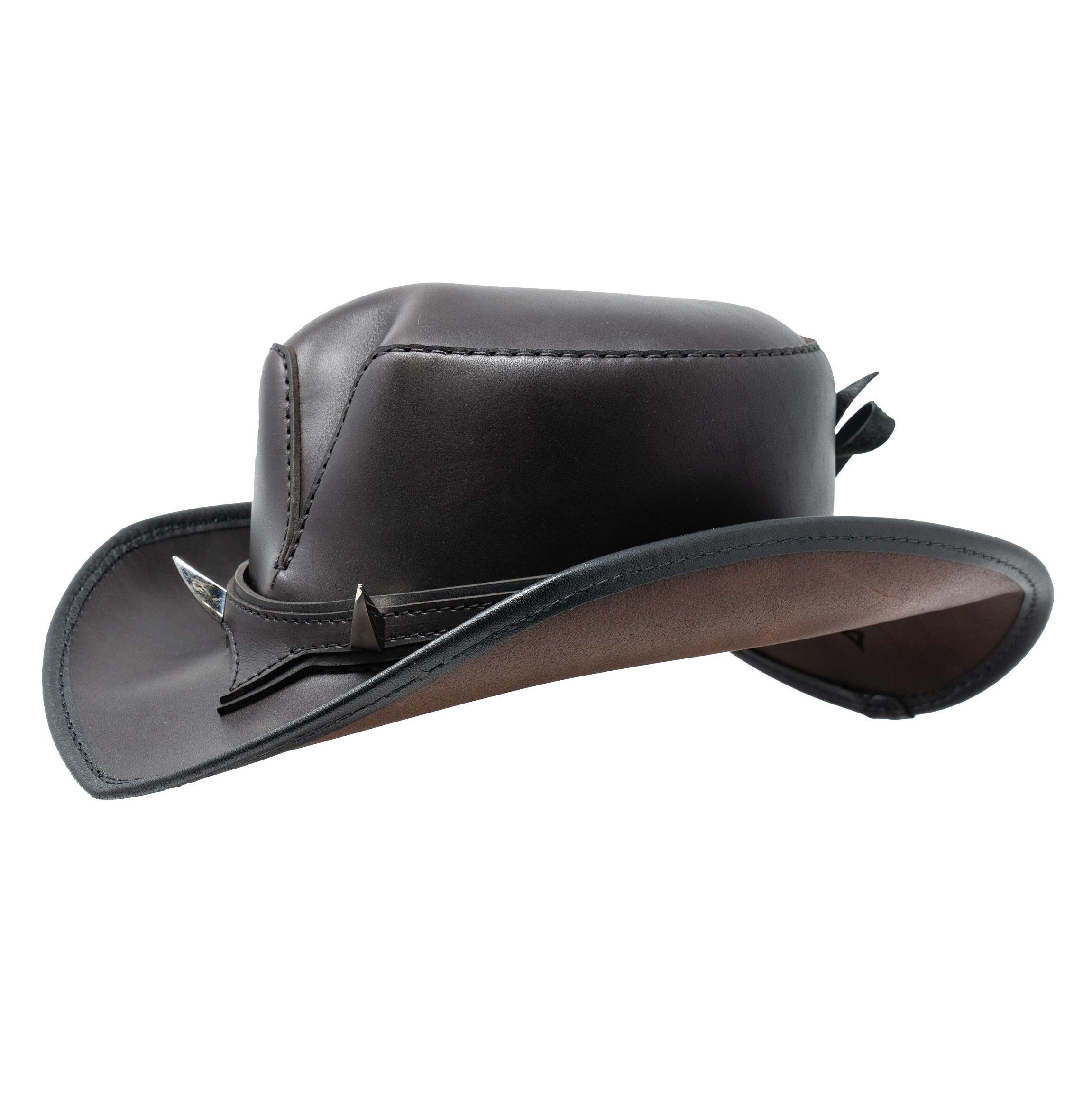 Brown Leather Hat - 