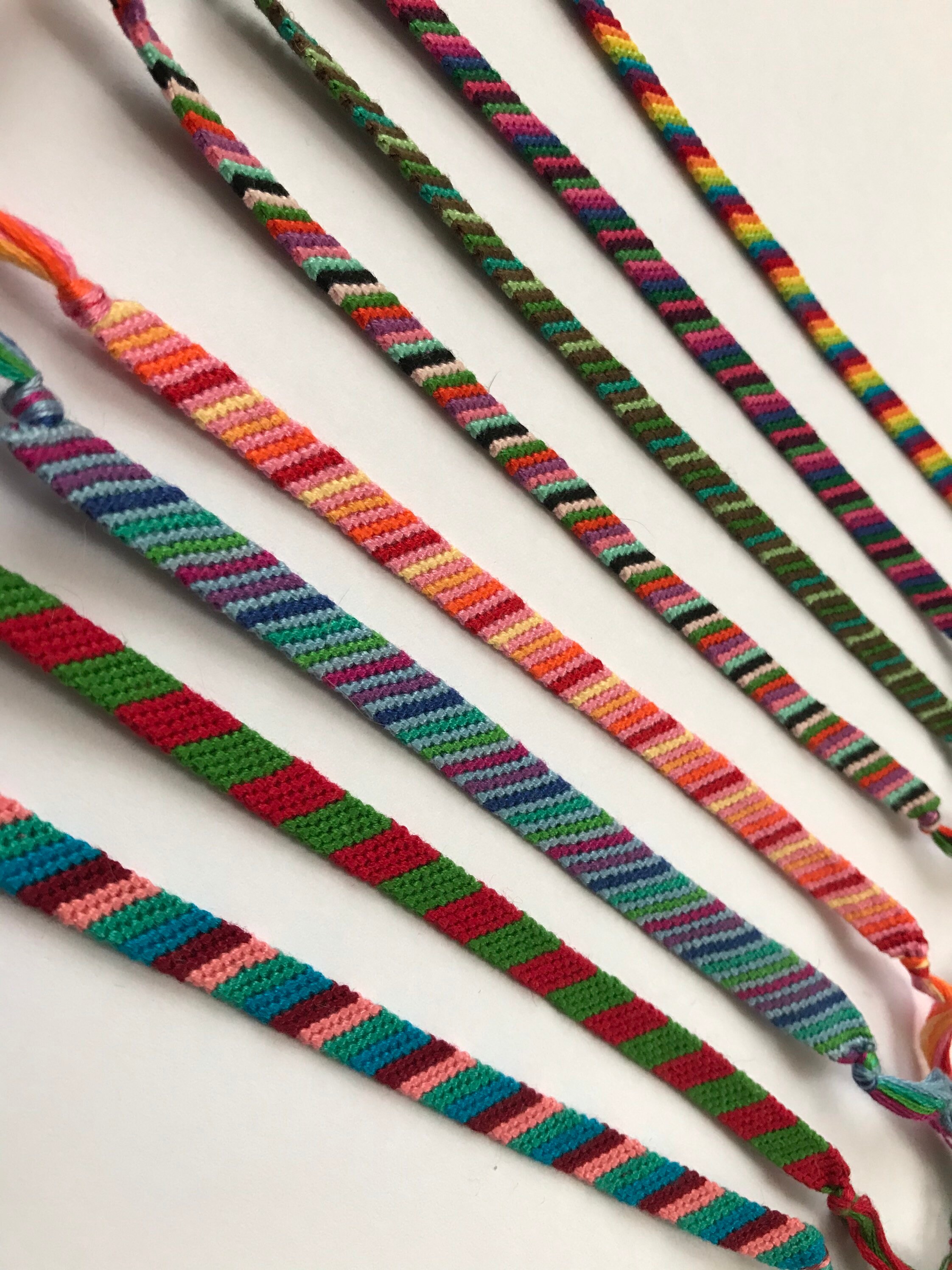 Candy Stripe Friendship Bracelets Etsy