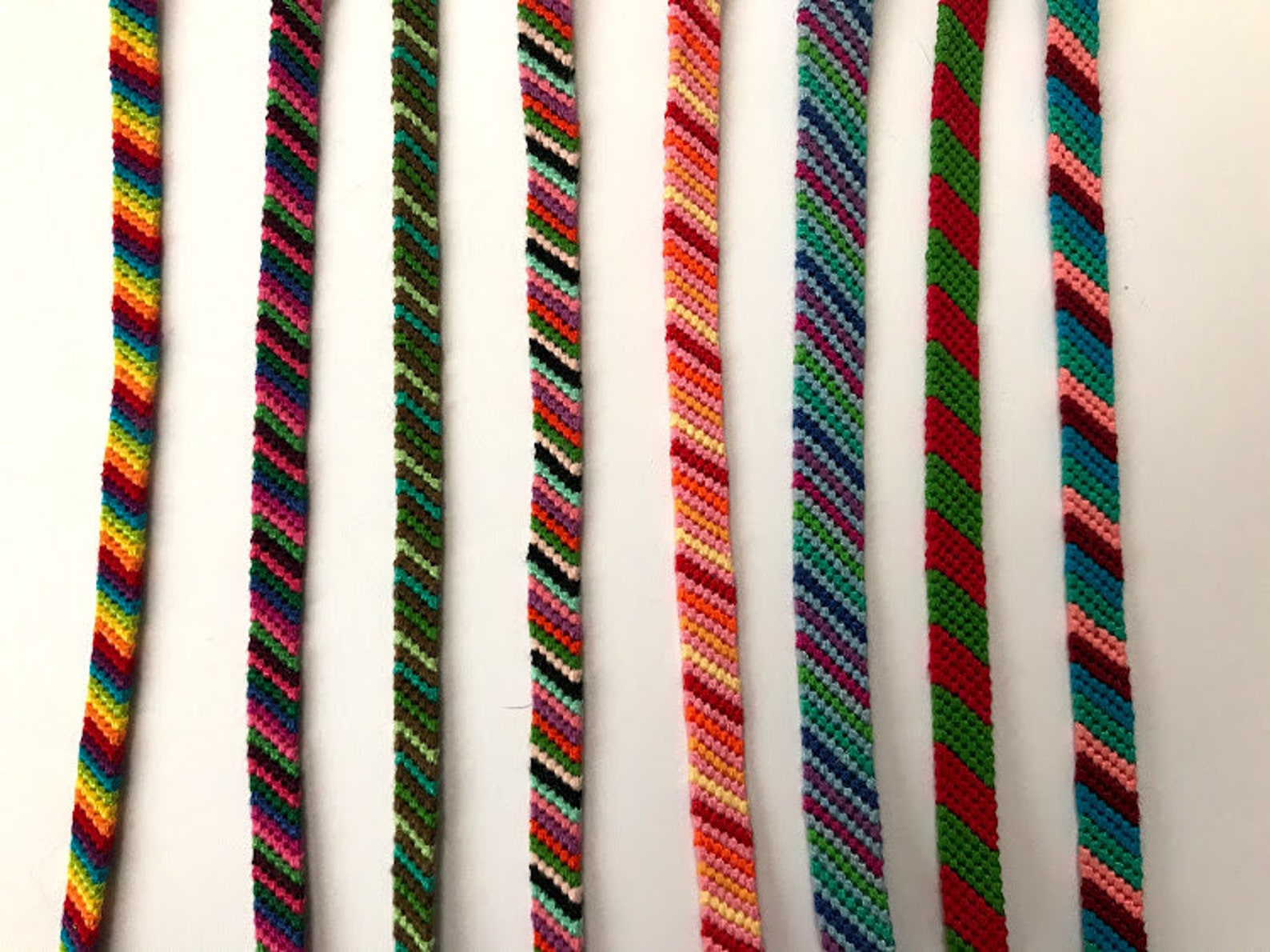 Candy Stripe Friendship Bracelets Etsy