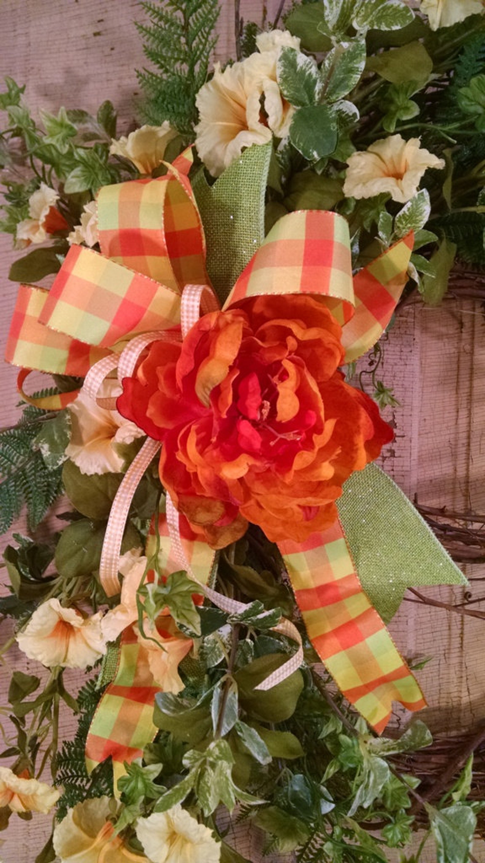 Silk Flower Wreathgrapevine Wreathwreaths & Door Etsy