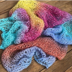 Rainbow thin hand knit layer prop