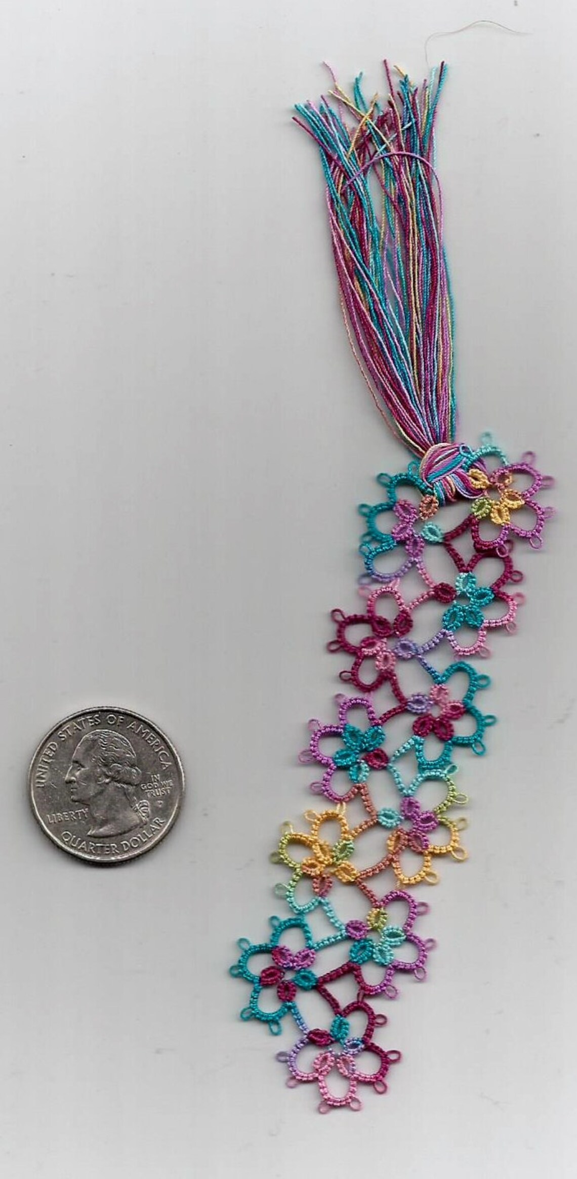 Tatted Bookmark Multicolor Floral Motif Etsy Australia
