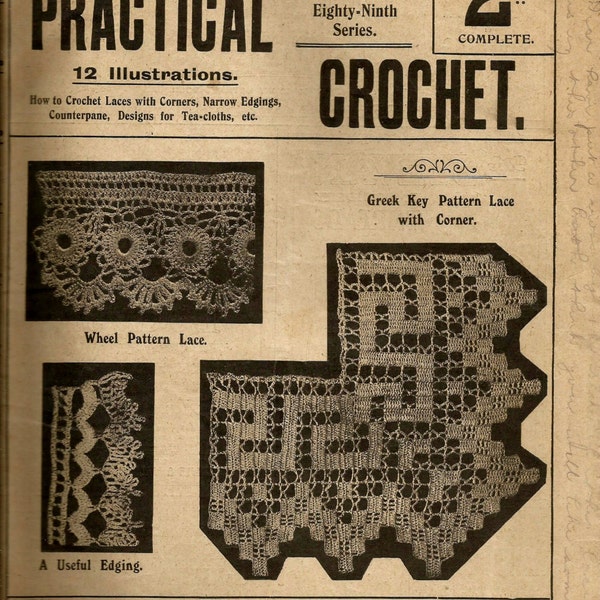 Vintage Weldon's Practical Crochet No. 250, Vol. 21   c. 1905