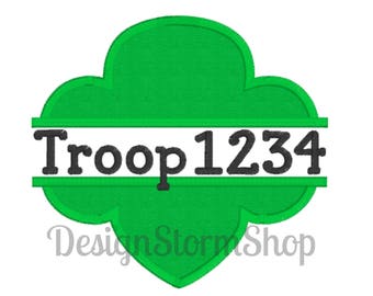 Scout Applique Trefoil Design/Girl/Split Machine Embroidery Frame/Instant Download File