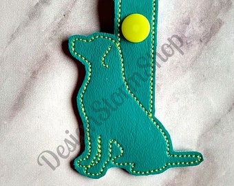Diseño de bordado para llavero de labrador/etiqueta a presión para perro/etiqueta en blanco para llavero/descarga digital instantánea/en el aro con labrador negro/dorado/niño o niña