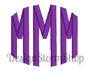 Monogram Embroidery Design Font/3 Small Sizes/.75 1.0 1.5 inch/Circle or Square/Machine Embroidery Satin Stitch/Instant Digital Download
