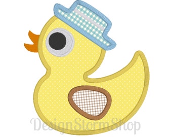 Duck Applique Diseño / Máquina de bordar Goma Ducky Boy Lindo / Archivo de descarga instantánea / 4x4,5x7