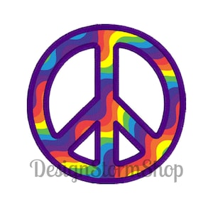 Peace Sign Applique Design Machine Embroidery Peace Symbol applique Instant Digital File Download 4x4 5x7 6x10 Hoops