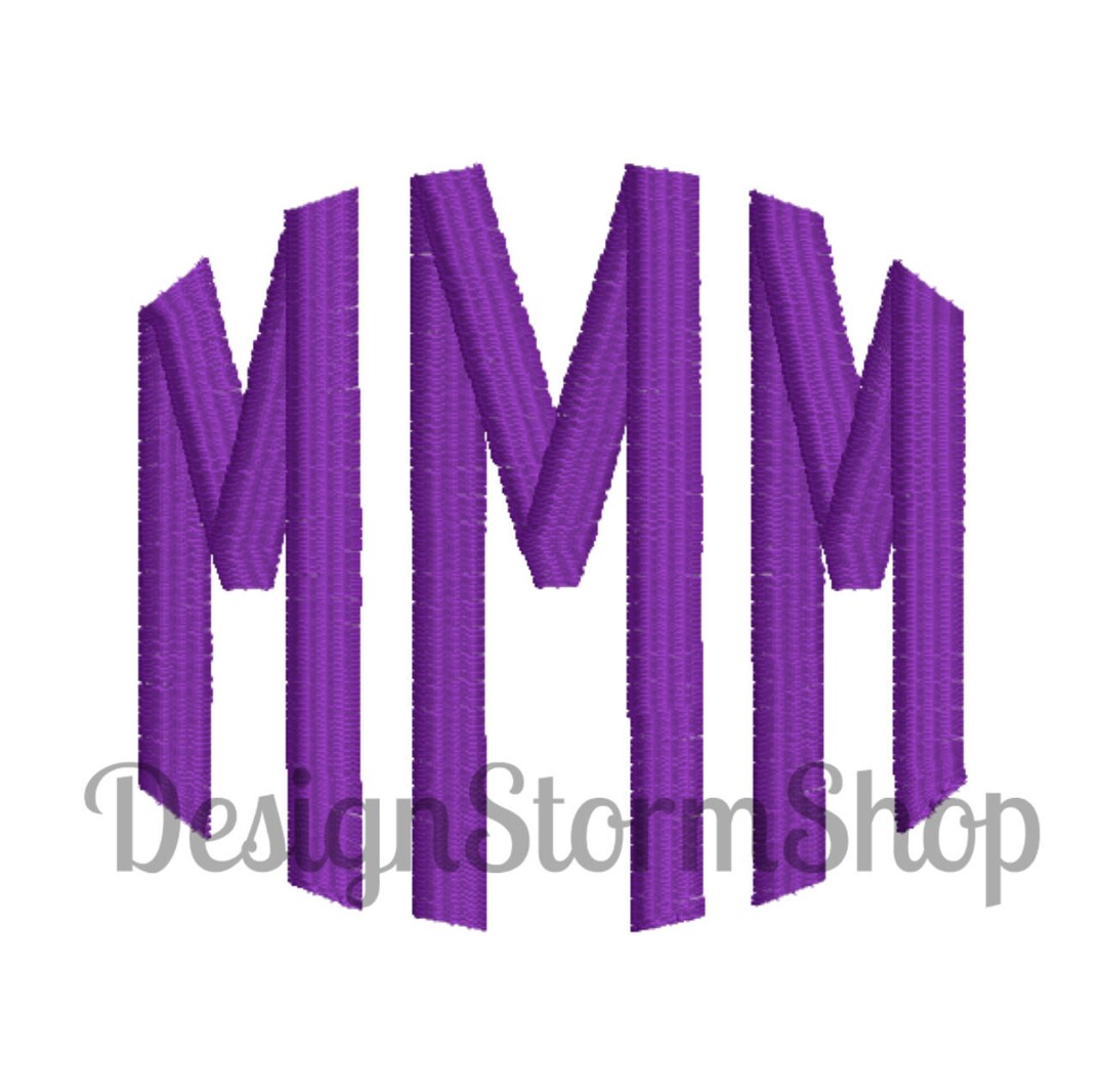 Monogram Embroidery Design Font/3 Small Sizes/.75 1.0 1.5 Inch/circle