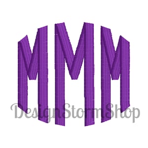 Monogram Borduurontwerp Lettertype/3 kleine maten/.75 1.0 1.5 inch/Cirkel of Vierkant/Machineborduurwerk Satijnsteek/Instant Digitale Download