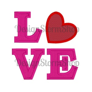 LOVE Heart Applique Design/Valentine Machine Embroidery/Instant File Download