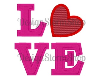 LOVE Heart Applique Design/Valentine Machine Embroidery/Instant File Download