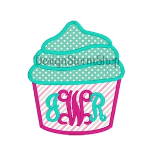 Cupcake Applique Design/Machine Embroidery Cupcake/Monogram/Instant Digital File Download/Birthday Cute Embroidery Design/Boy or Girl