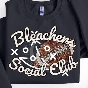 Coquette Football Bleachers Social Club- Faux Sequin Football Sidelines Social Club- Football Retro Vintage Png Digital File
