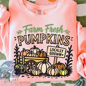 Farm Fresh Pumpkins- Fall Harvest Pumpkin Patch DTF Printable Digital Design File