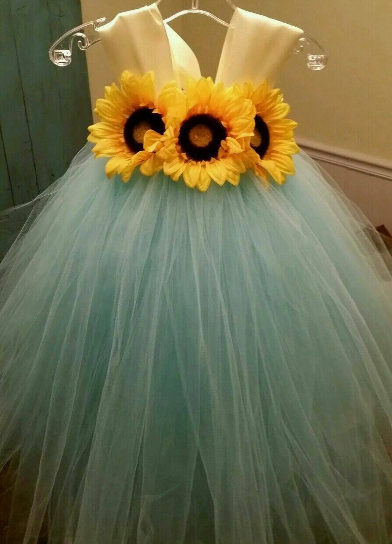 Flower girl dress Tulle flower girl dress Sunflower Dress Etsy