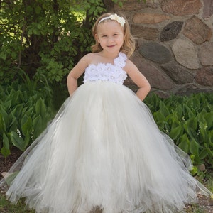 Pageant dress Tulle dress-InfantToddler Flower girl dress Tulle flower girl dress Princess dress Ivory Dress Ivory flower dress