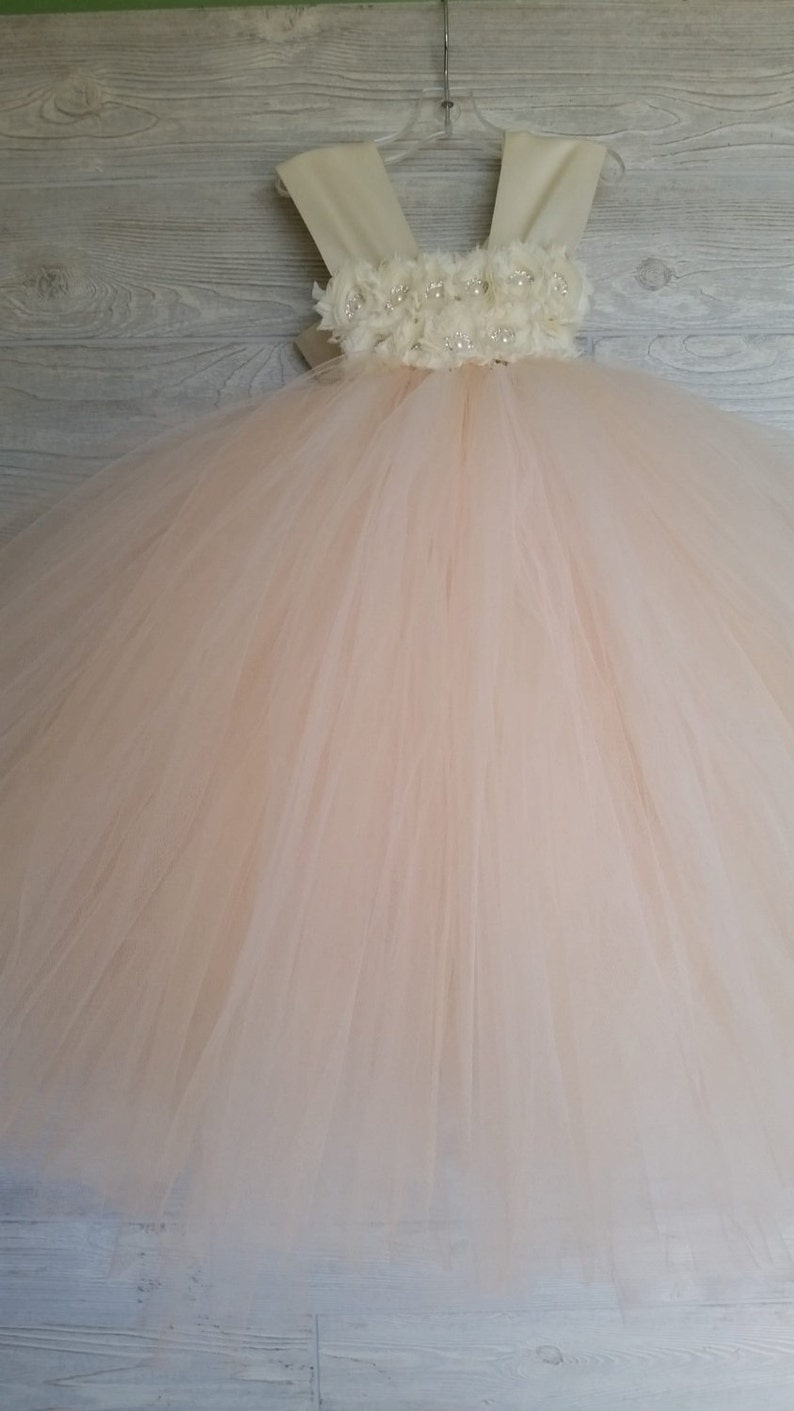 Tulle flower girl dress Flower girl dress Princess dress-Blush flower dress Blush Dress Pageant dress Tulle dress-InfantToddler