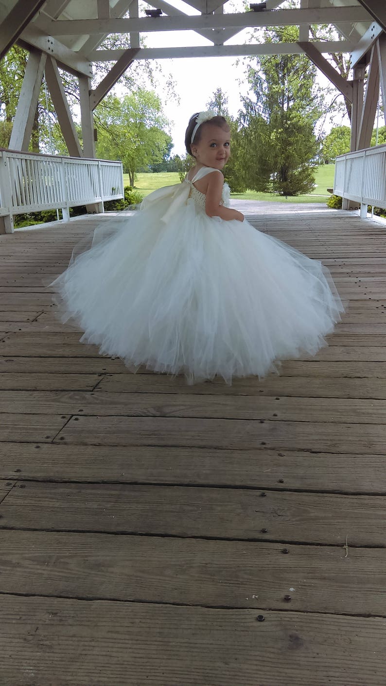Pageant dress Tulle dress-InfantToddler Flower girl dress Tulle flower girl dress Princess dress Ivory Dress Ivory flower dress