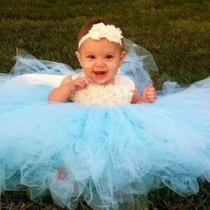 Pageant dress Tulle dress-InfantToddler Flower girl dress Tulle flower girl dress Princess dress Ivory Dress Ivory flower dress