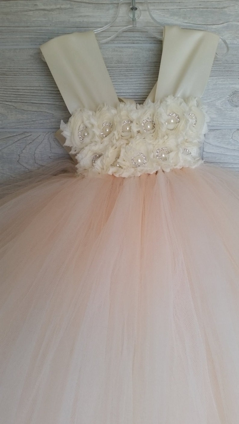 Tulle flower girl dress Flower girl dress Princess dress-Blush flower dress Blush Dress Pageant dress Tulle dress-InfantToddler