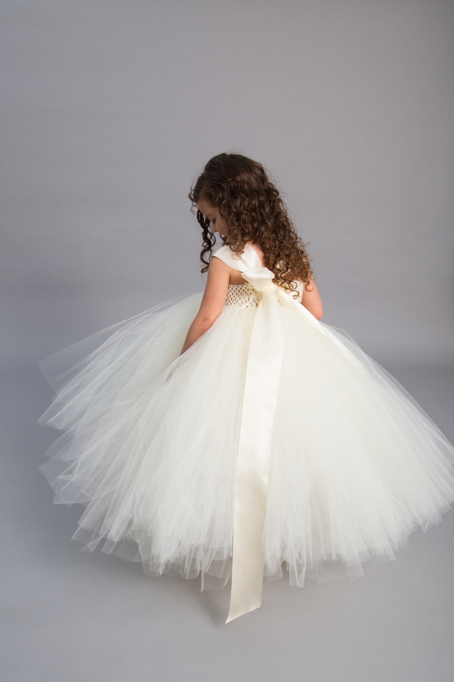 Flower Girl Dress Tulle Flower Girl Dress Ivory Dress Etsy