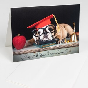 Bulldog Card Graduation Card Support Card Encouragement Card Congratulations Card Blank Card With Bulldog Graduate Dog Graduation Bulldog