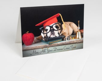 Bulldog Card Graduation Card Support Card Encouragement Card Congratulations Card Blank Card With Bulldog Graduate Dog Graduation Bulldog