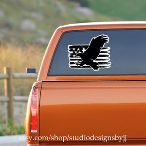 American pride distressed black flag eagle waterproof vinyl decal American Flag USA tumbler laptop decal American Sticker Red White Blue